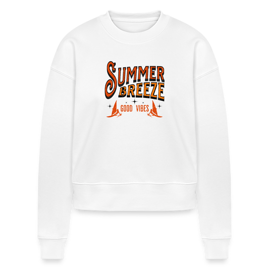 Cropped Frauen Sweatshirt -summer breeze- - Weiß