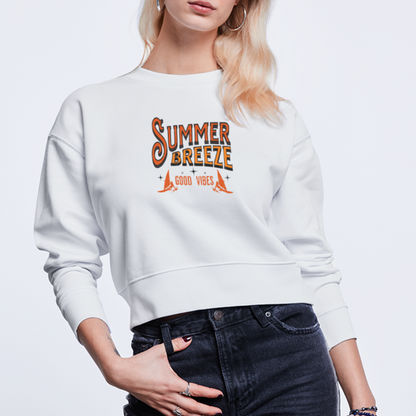 Cropped Frauen Sweatshirt -summer breeze- - Weiß