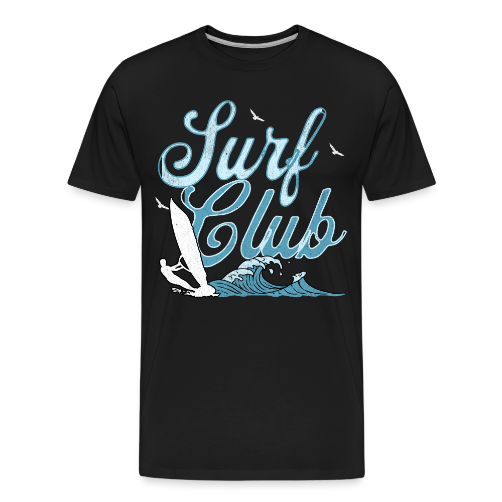 Männer Premium Bio T-Shirt -surf club- - Schwarz