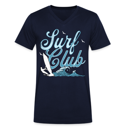 Männer Bio-T-Shirt mit V-Ausschnitt -surf club- - Navy