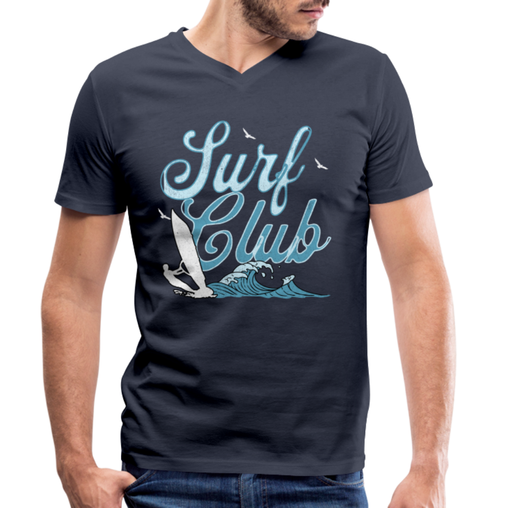 Männer Bio-T-Shirt mit V-Ausschnitt -surf club- - Navy