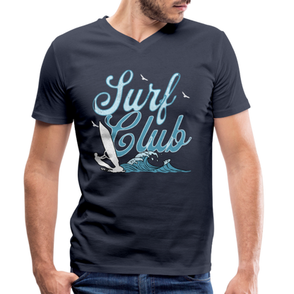 Männer Bio-T-Shirt mit V-Ausschnitt -surf club- - Navy