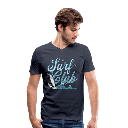 Männer Bio-T-Shirt mit V-Ausschnitt -surf club- - Navy