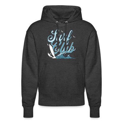 Unisex Relaxed Fit Bio-Hoodie SLAMMER -surf club- - Dunkelgrau meliert