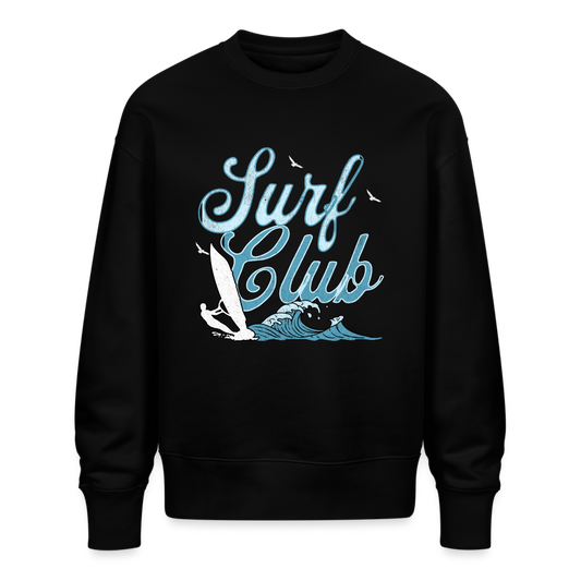 Unisex Oversize Bio Pullover-surf club- - Schwarz