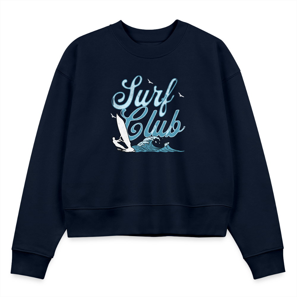 Cropped Frauen Sweatshirt -surf club- - Navy