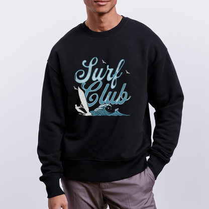 Unisex Oversize Bio Pullover -surf club- - Schwarz