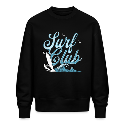 Unisex Oversize Bio Pullover -surf club- - Schwarz