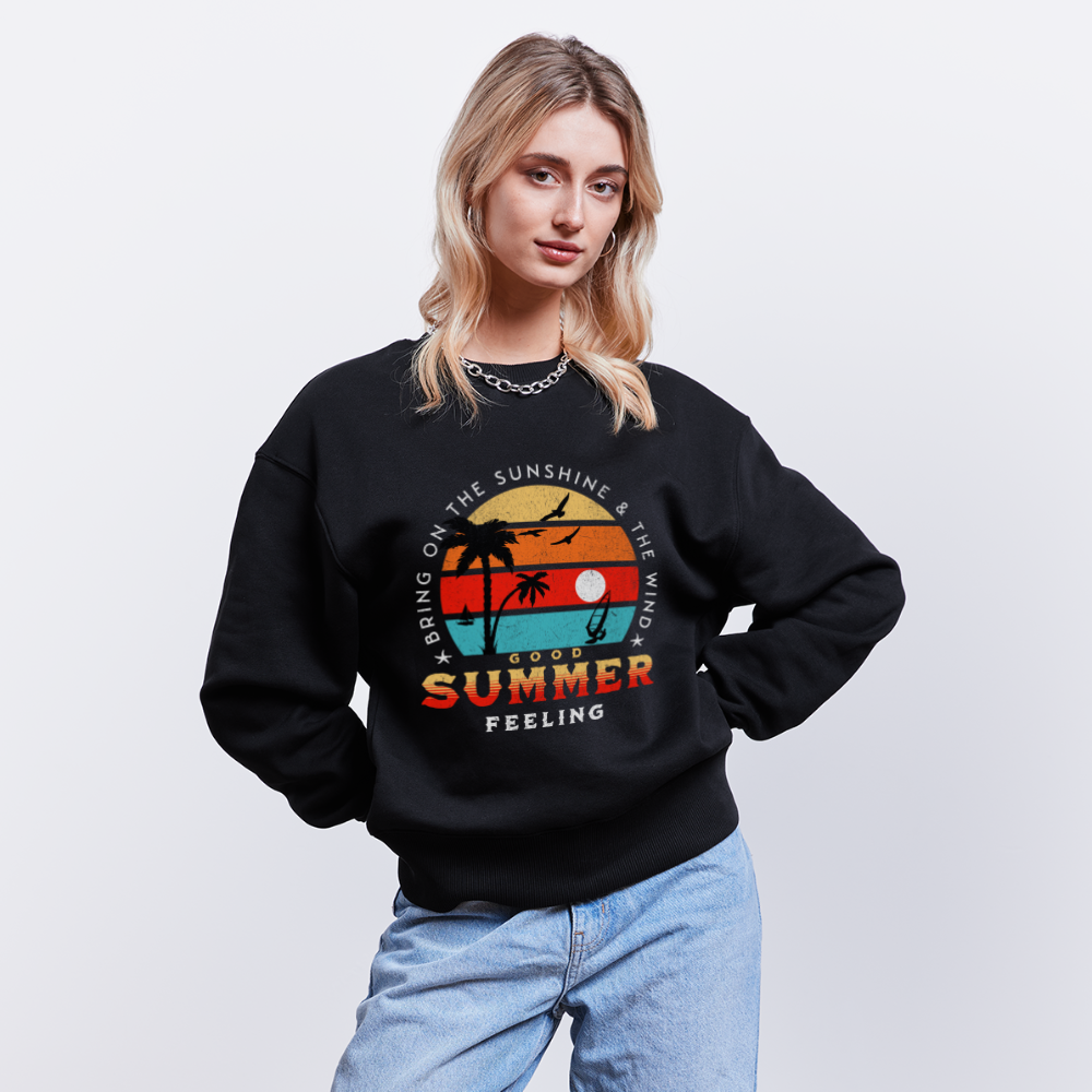 Unisex Oversize Pullover  -bring on the sunshine- - Schwarz