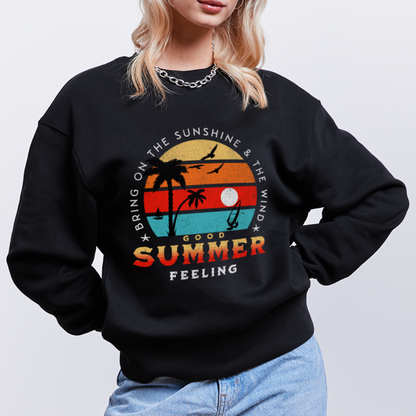 Unisex Oversize Pullover  -bring on the sunshine- - Schwarz