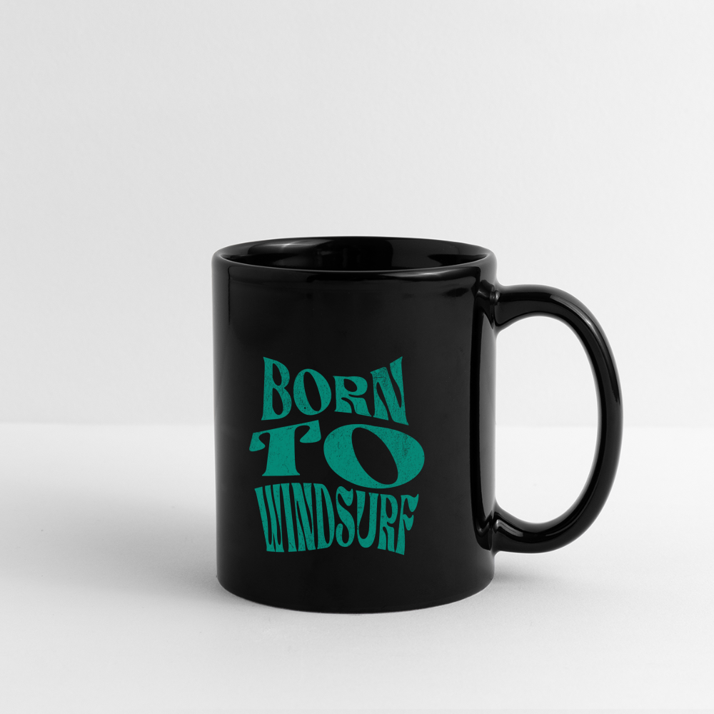 Tasse -born to windsurf- - Schwarz