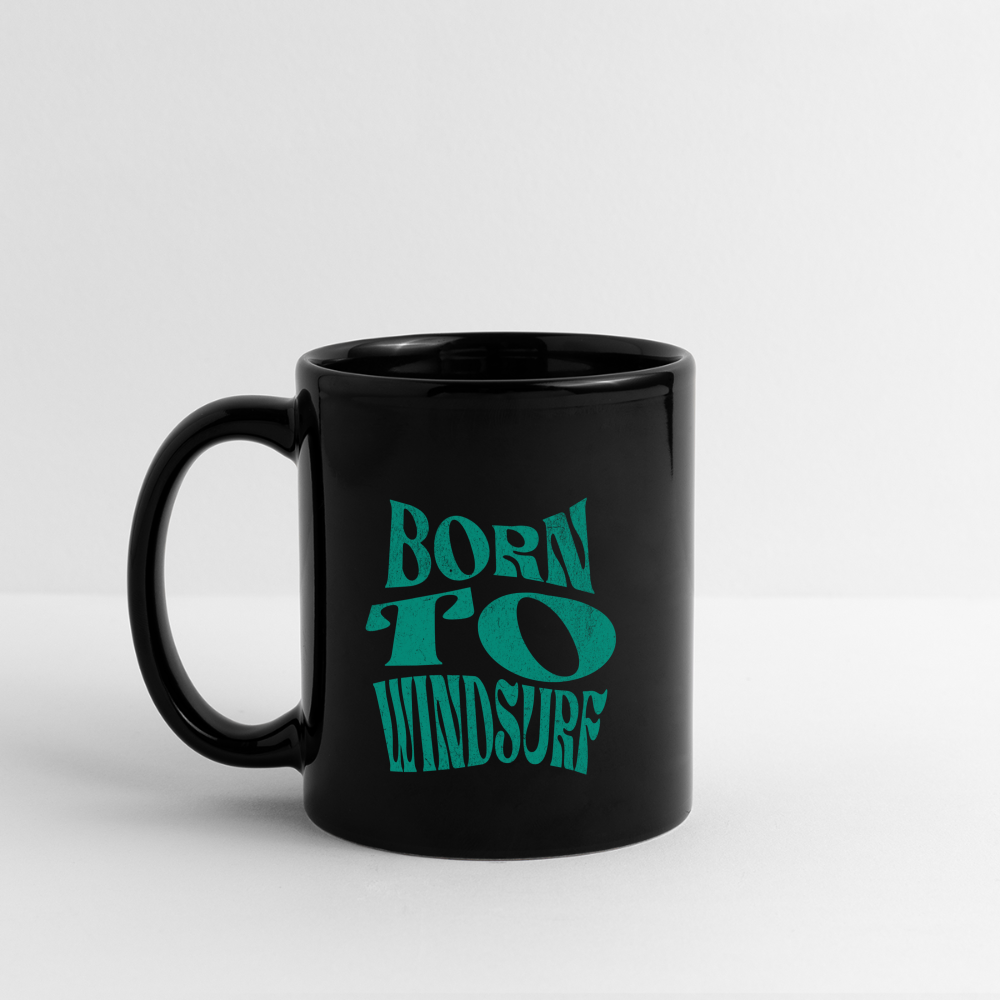 Tasse -born to windsurf- - Schwarz