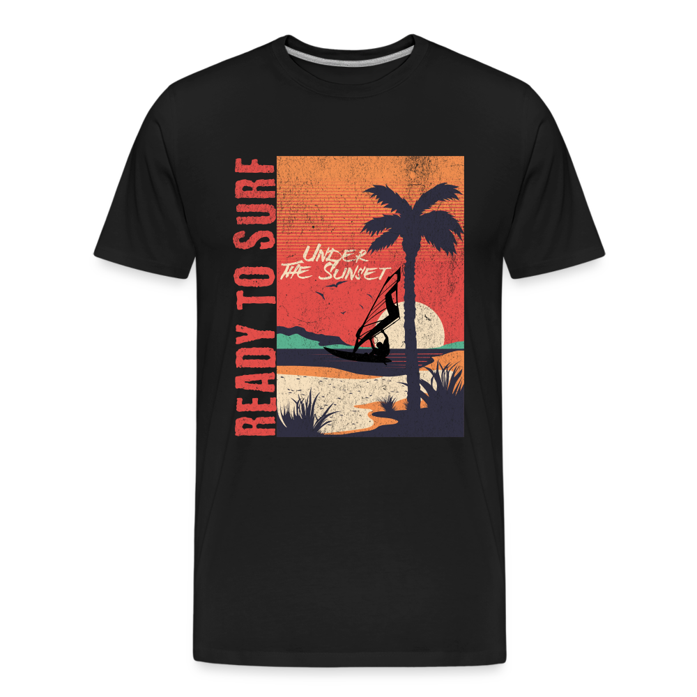 Männer Premium Bio T-Shirt ready to surf - Schwarz