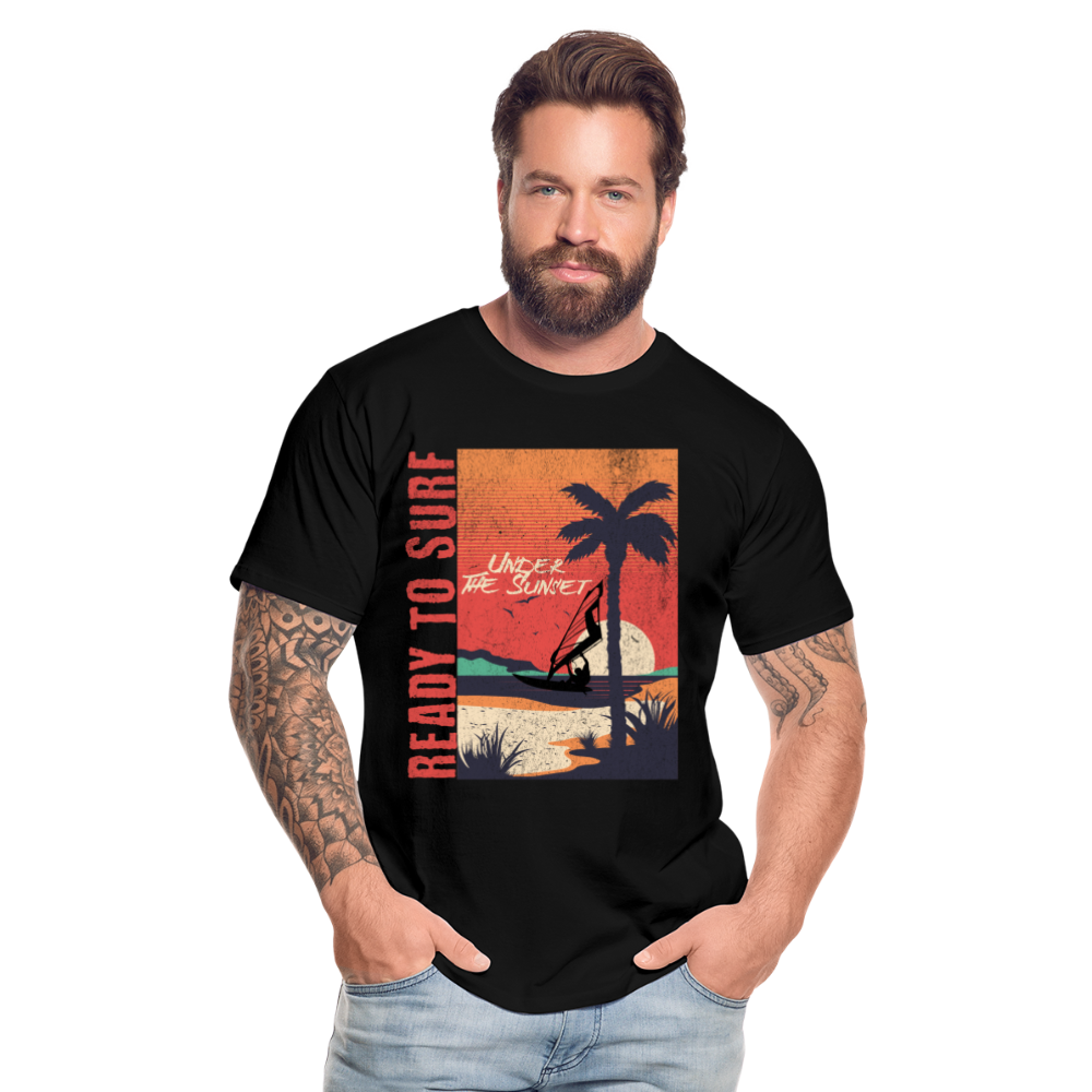 Männer Premium Bio T-Shirt ready to surf - Schwarz