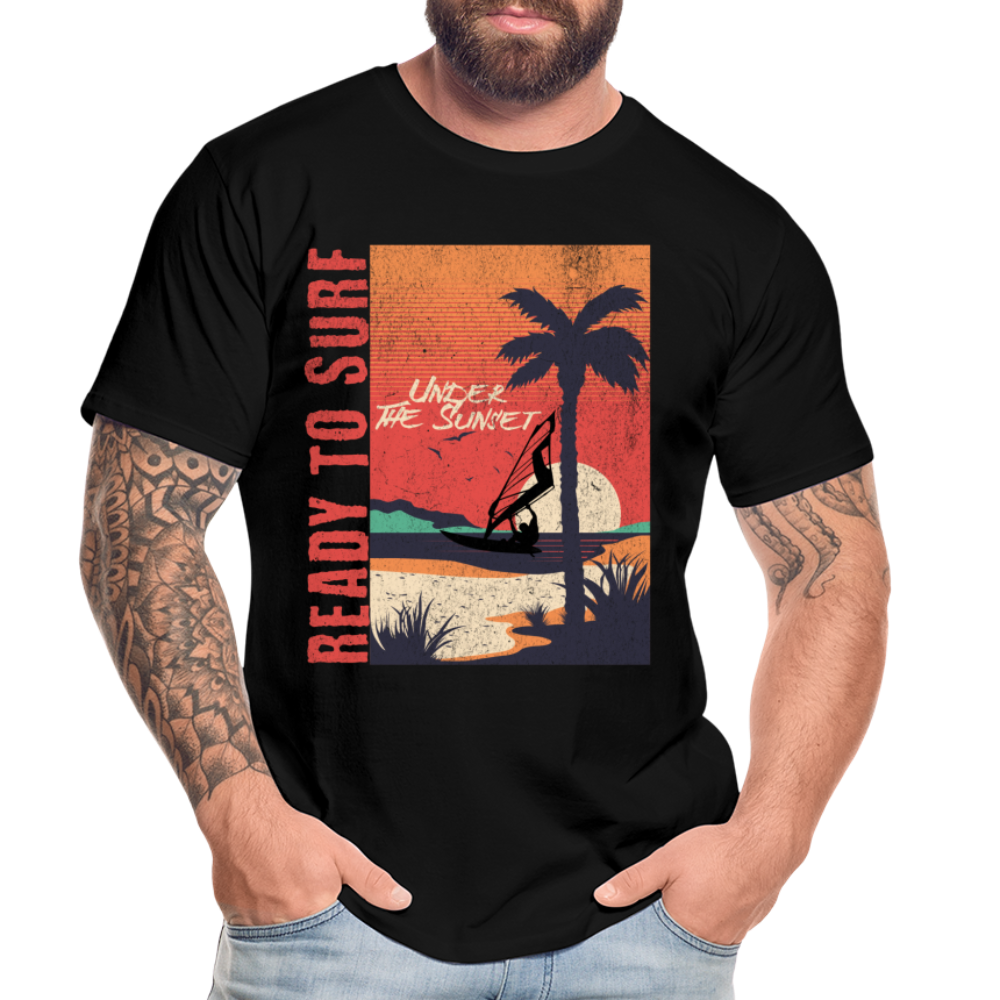 Männer Premium Bio T-Shirt ready to surf - Schwarz