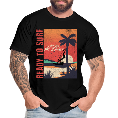 Männer Premium Bio T-Shirt ready to surf - Schwarz