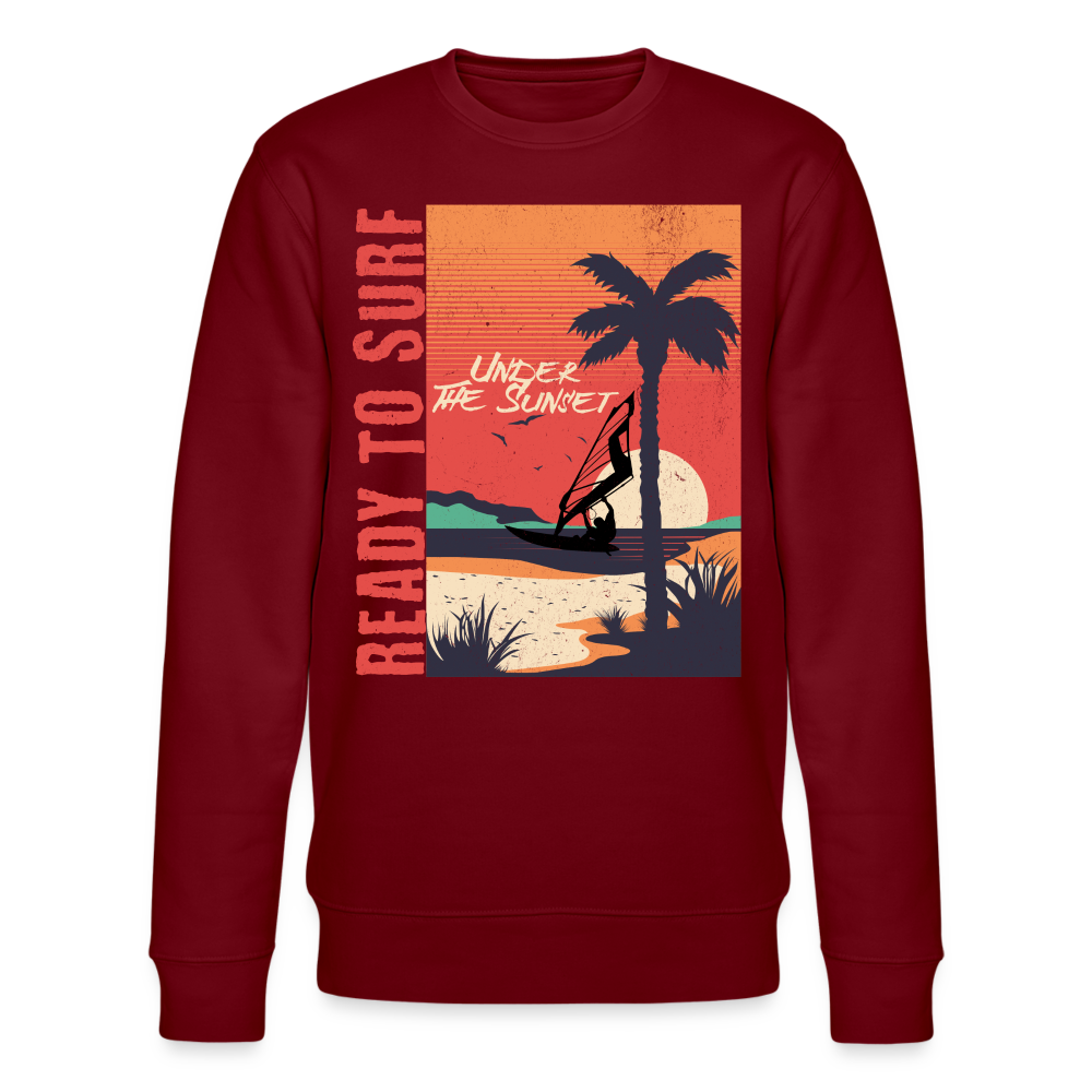 Männer Bio-Sweatshirt ready to surf - Burgunderrot