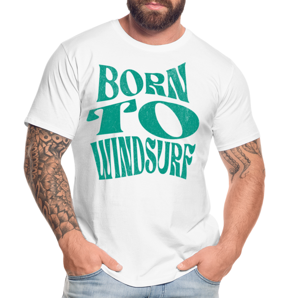 Männer Premium T-Shirt -born to windsurf- - Weiß