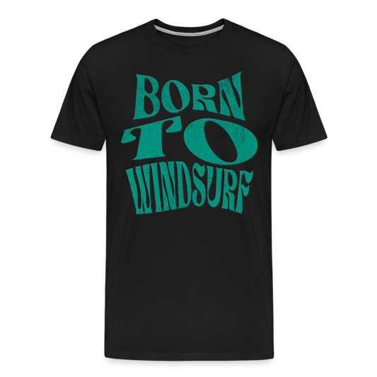 Männer Premium T-Shirt -born to windsurf- - Schwarz