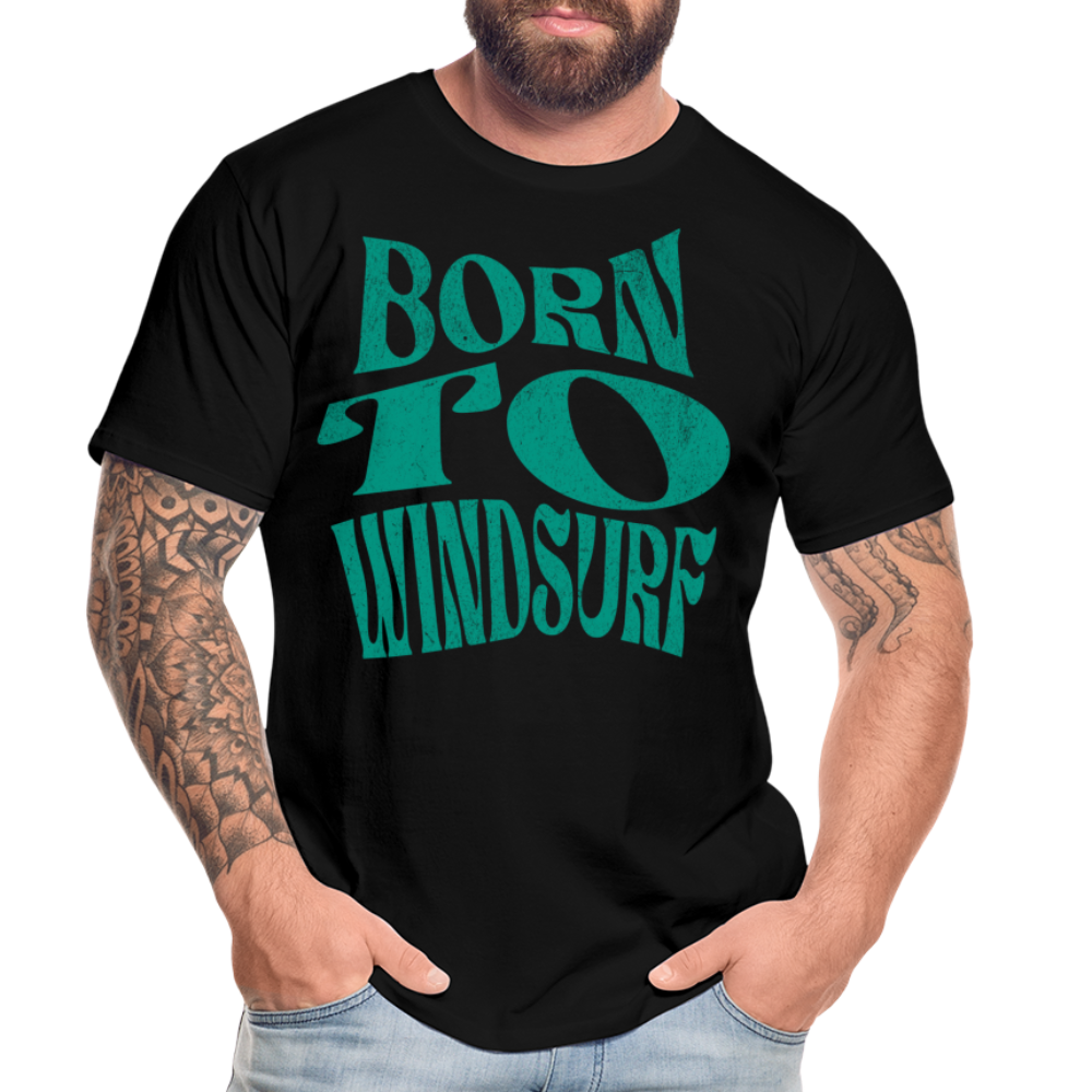 Männer Premium T-Shirt -born to windsurf- - Schwarz