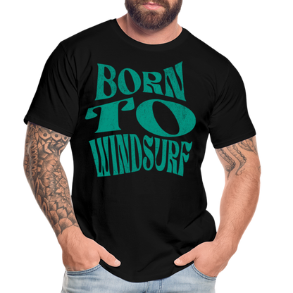 Männer Premium T-Shirt -born to windsurf- - Schwarz