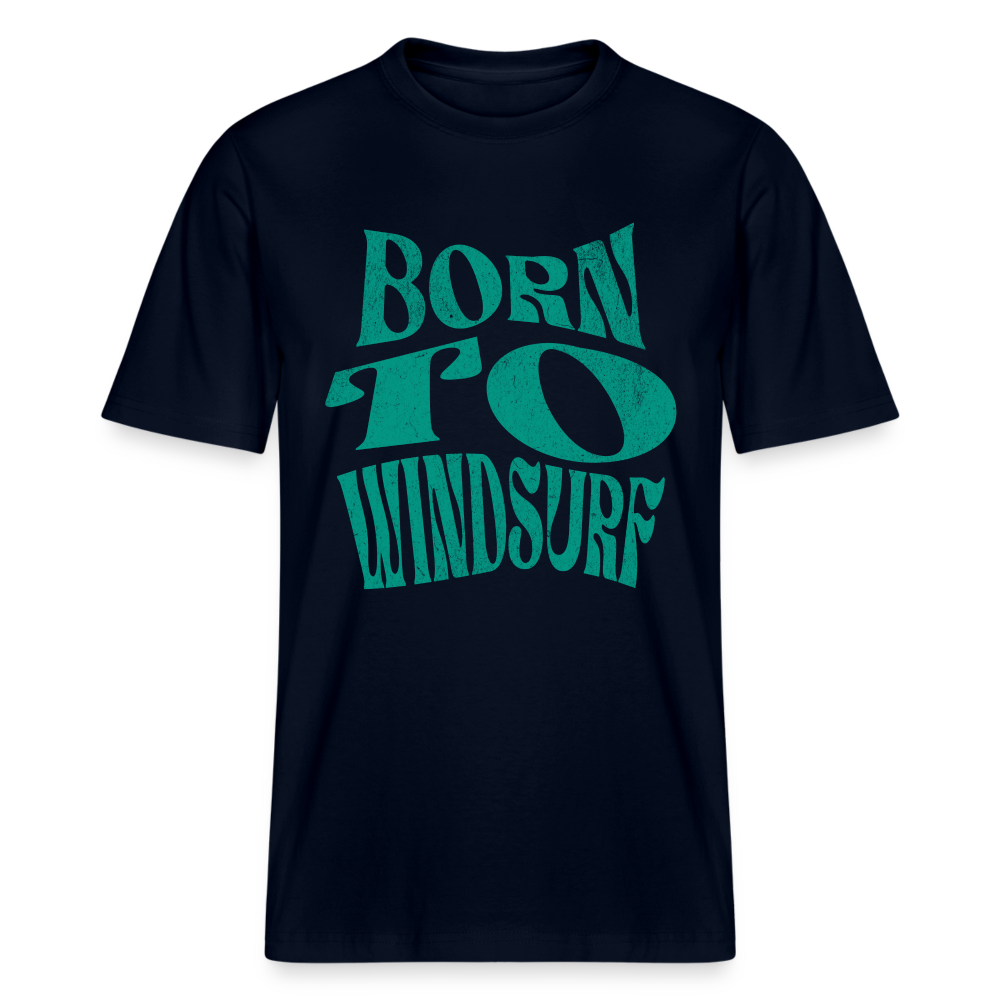 Relaxed Fit Unisex Bio-T-Shirt -born to windsurf- - Navy