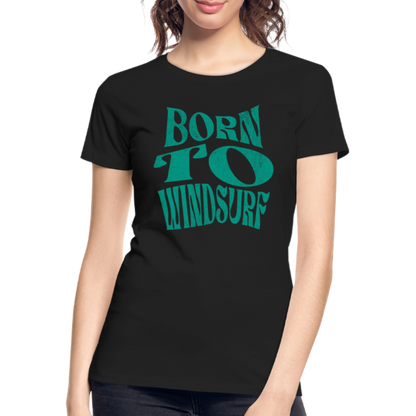 Frauen Premium  T-Shirt -born to windsurf- - Schwarz