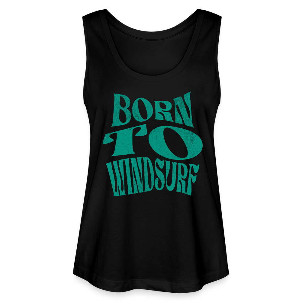 Frauen Bio Tank Top MINTER -born to windsurf- - Schwarz