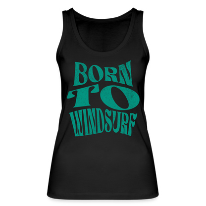 Frauen Bio Tank Top -born to windsurf- - Schwarz