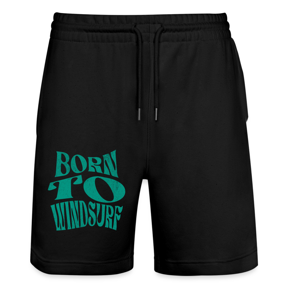 Unisex Bio Joggingshorts -born to windsurf- - Schwarz