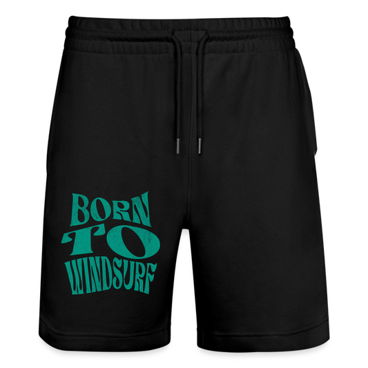 Unisex Bio Joggingshorts -born to windsurf- - Schwarz