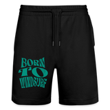 Unisex Bio Joggingshorts -born to windsurf- - Schwarz