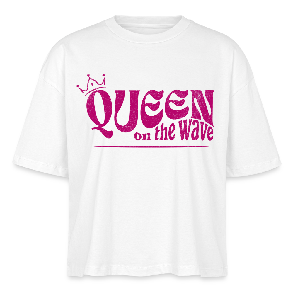 Frauen Boxy Bio-T-Shirt Nova -Queen on the wave- - Weiß