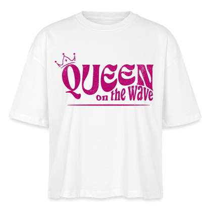 Frauen Boxy Bio-T-Shirt Nova -Queen on the wave- - Weiß