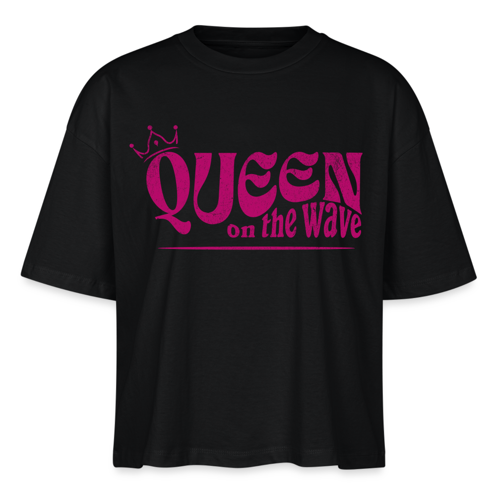 Frauen Boxy Bio-T-Shirt Nova -Queen on the wave- - Schwarz