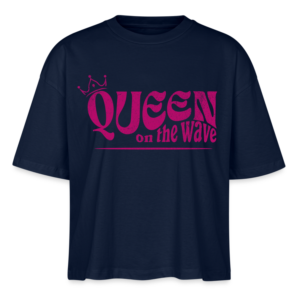 Frauen Boxy Bio-T-Shirt Nova -Queen on the wave- - Navy