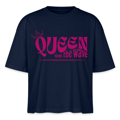 Frauen Boxy Bio-T-Shirt Nova -Queen on the wave- - Navy