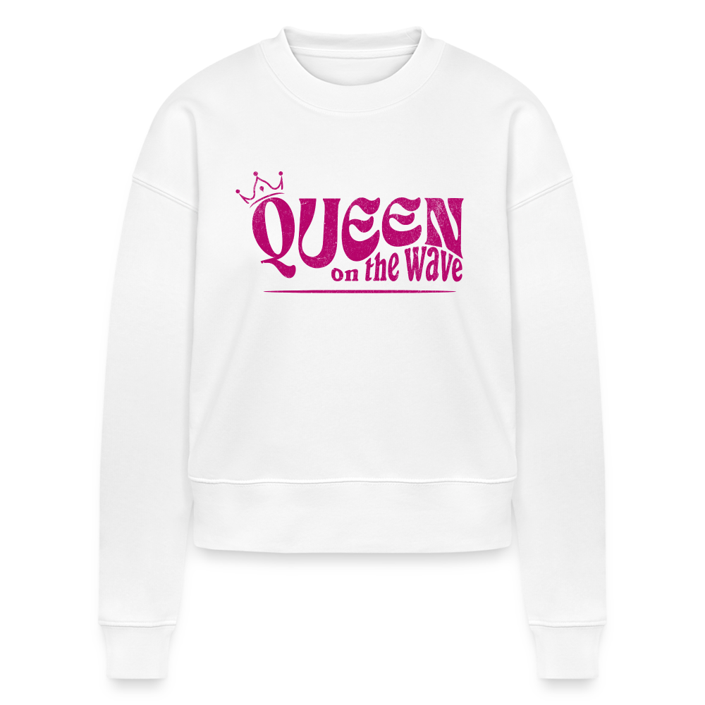 Cropped Frauen Sweatshirt -Queen on the wave- - Weiß