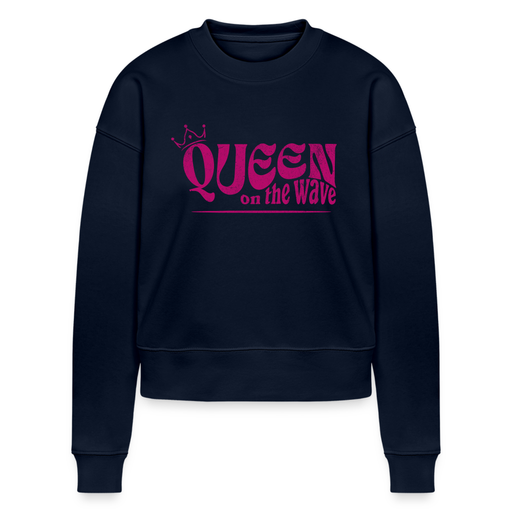 Cropped Frauen Sweatshirt -Queen on the wave- - Navy