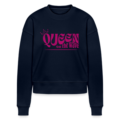 Cropped Frauen Sweatshirt -Queen on the wave- - Navy