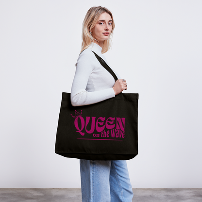 recycelter Shopping Bag -Queen on the wave- - Schwarz