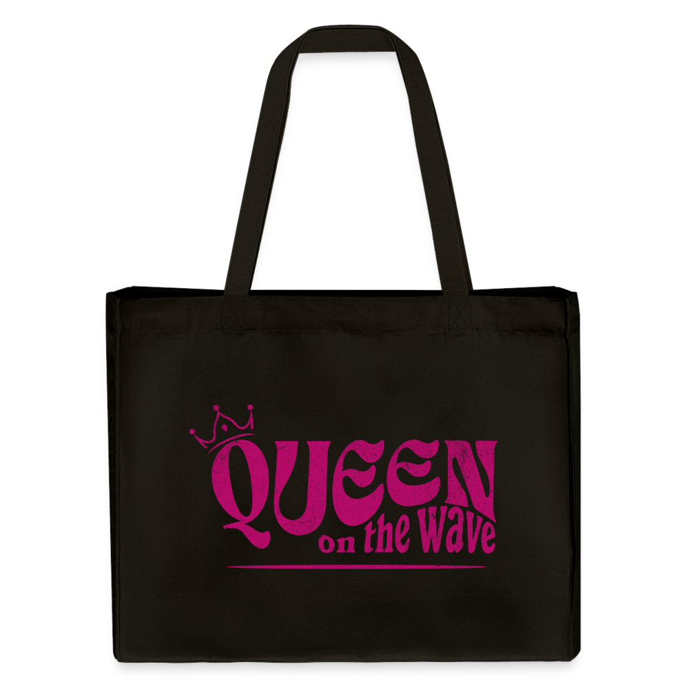 recycelter Shopping Bag -Queen on the wave- - Schwarz