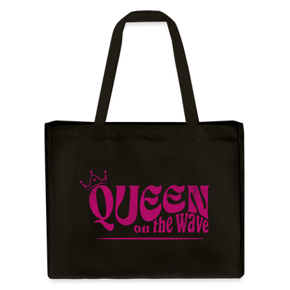 recycelter Shopping Bag -Queen on the wave- - Schwarz