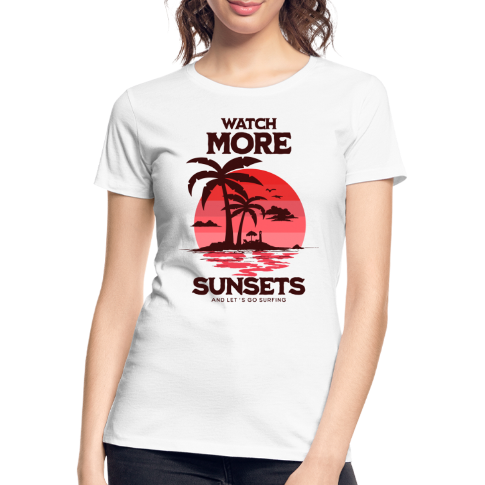 Frauen Premium T-Shirt - watch more sunsets - Weiß