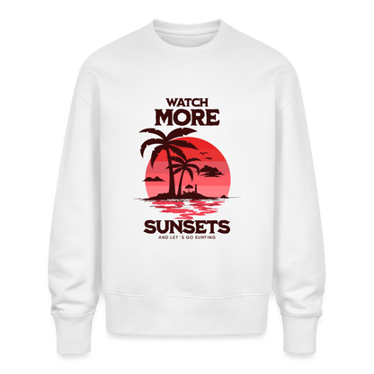 Unisex Oversize Pullover - watch more sunsets - Weiß