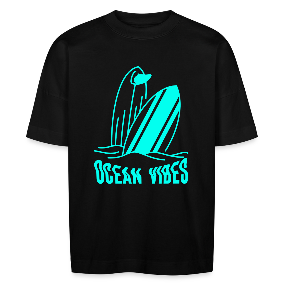 Unisex Oversize Bio-T-Shirt -ocean vibes- - Schwarz