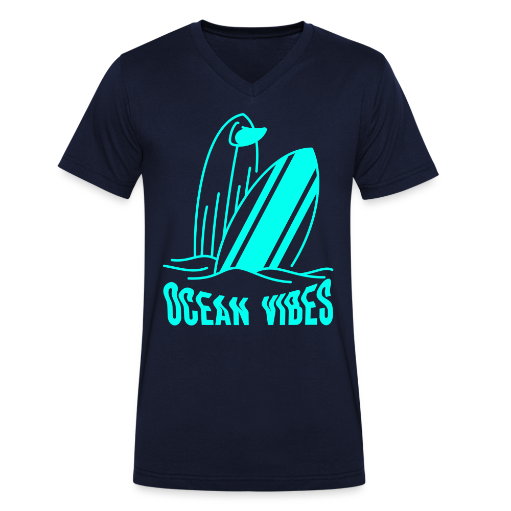 Männer T-Shirt mit V-Ausschnitt -ocean vibes- - Navy