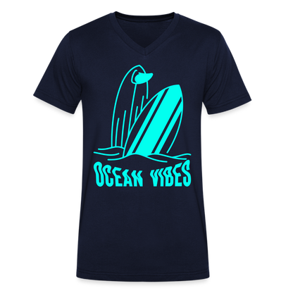 Männer T-Shirt mit V-Ausschnitt -ocean vibes- - Navy