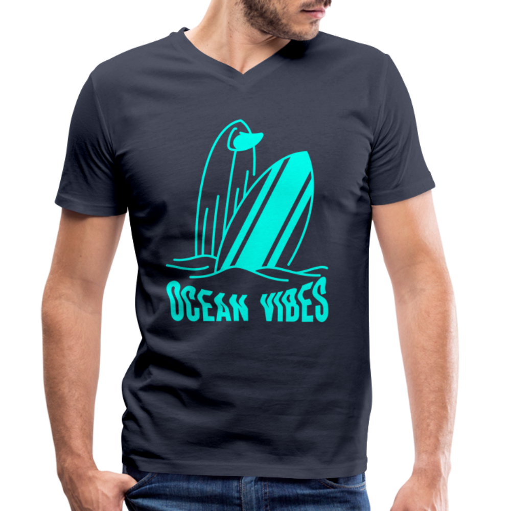 Männer T-Shirt mit V-Ausschnitt -ocean vibes- - Navy