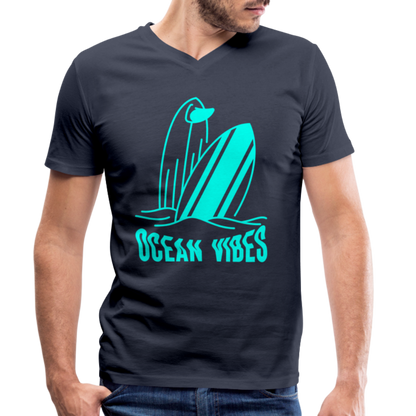 Männer T-Shirt mit V-Ausschnitt -ocean vibes- - Navy